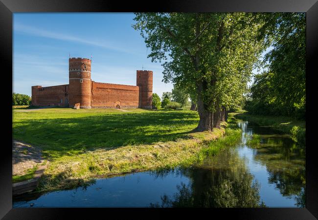 Medieval Castle By The River In Poland Framed Print by Artur Bogacki