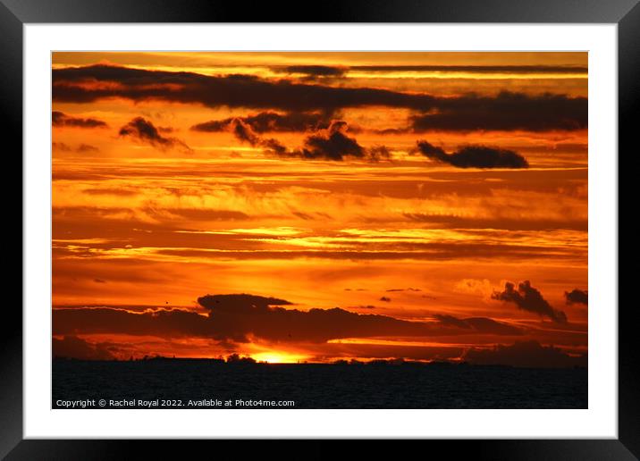 Sky on fire in North Norfolk Framed Mounted Print by Rachel Royal