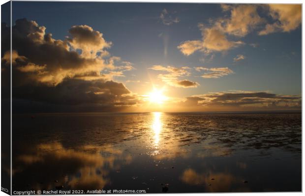 Glorious reflections at sunset in Norfolk  Canvas Print by Rachel Royal