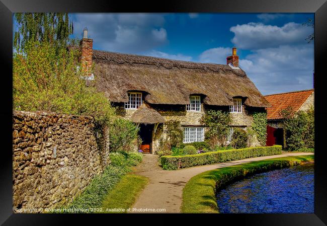 Charming Thatched Cottage in North Yorkshire Framed Print by Rodney Hutchinson