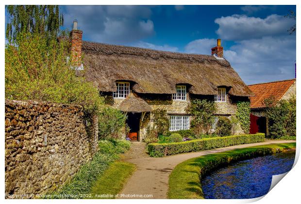 Charming Thatched Cottage in North Yorkshire Print by Rodney Hutchinson