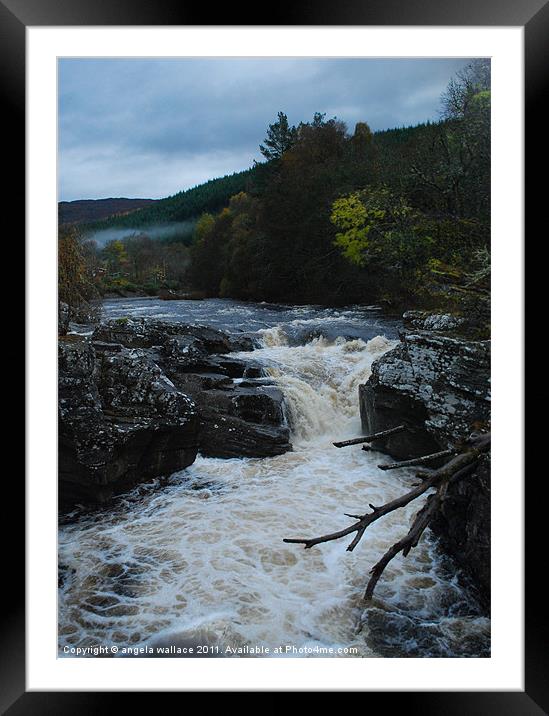 River Moriston Scotland Framed Mounted Print by Angela Wallace