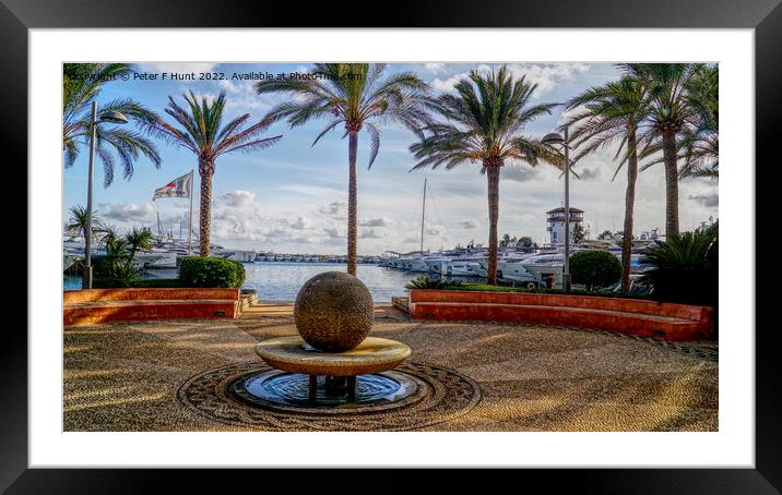 The Fountain Puerto Portals Framed Mounted Print by Peter F Hunt