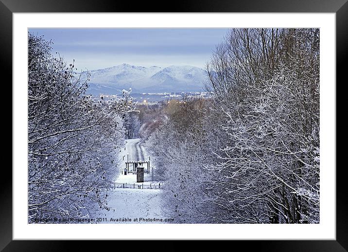 Winter view over to Arran Framed Mounted Print by Paul Messenger