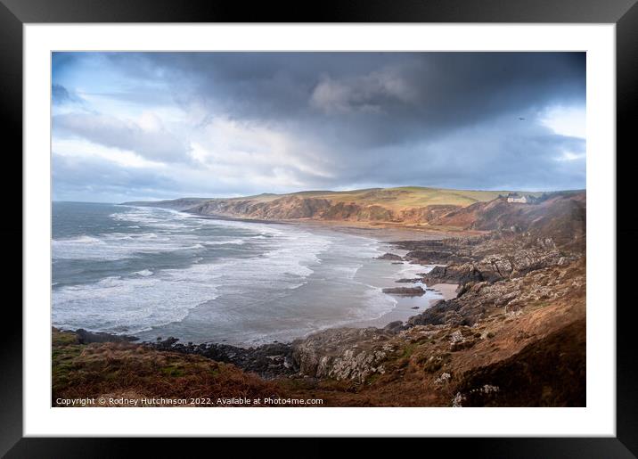A Stormy Scottish Coast Framed Mounted Print by Rodney Hutchinson