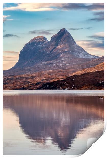 Suilven Winter Reflections Print by Derek Beattie