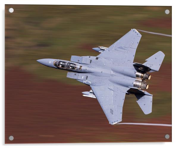 An F15 Strike Eagle Low Level Acrylic by Rory Trappe