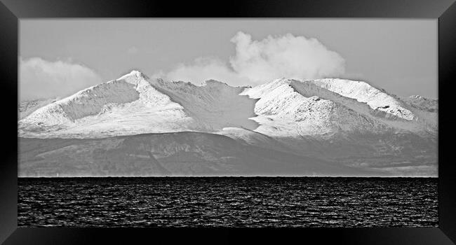 Snow topped mountains on Isle of Arran Framed Print by Allan Durward Photography