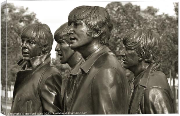 Beatles Statues at Pier Head  Canvas Print by Bernard Rose Photography