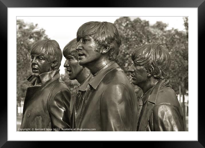 Beatles Statues at Pier Head  Framed Mounted Print by Bernard Rose Photography