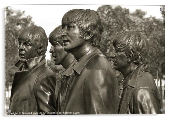 Beatles Statues at Pier Head  Acrylic by Bernard Rose Photography