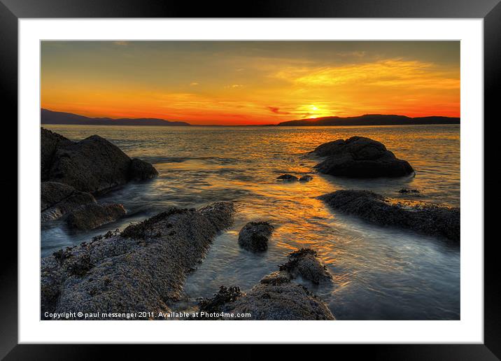 Portencross Sunset Framed Mounted Print by Paul Messenger