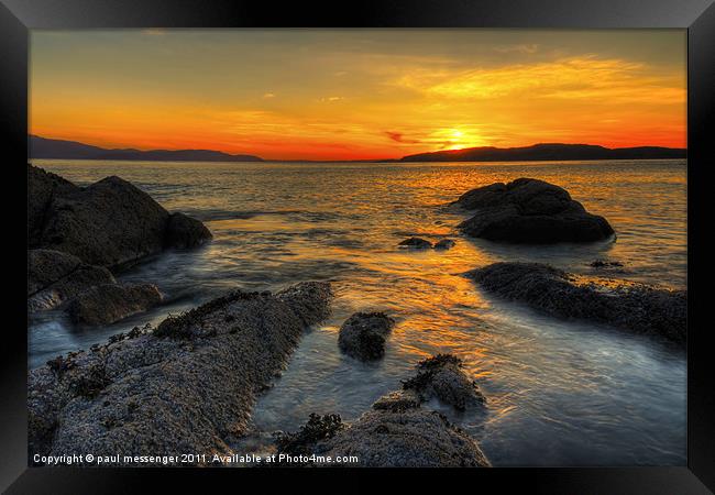 Portencross Sunset Framed Print by Paul Messenger