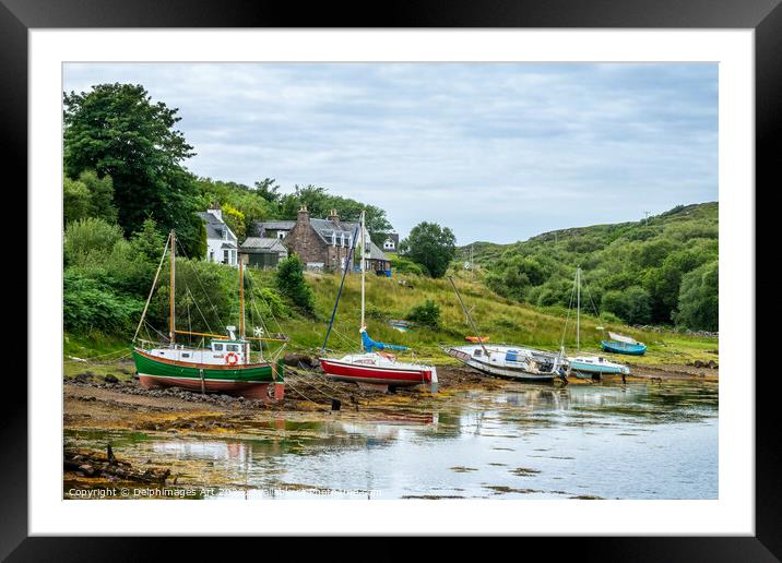 Fishing boats, Scottish Highlands Framed Mounted Print by Delphimages Art
