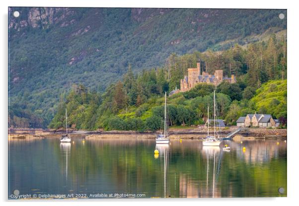 Duncraig castle and Loch Carron, Scotland Acrylic by Delphimages Art
