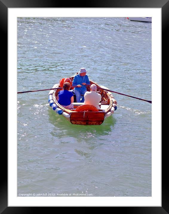 River Ferry boat, Weymouth. (portrait) Framed Mounted Print by john hill