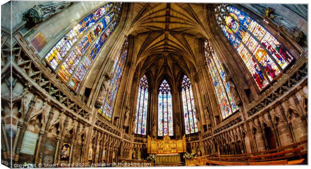 Lichfield cathedral Canvas Print by Stuart Chard