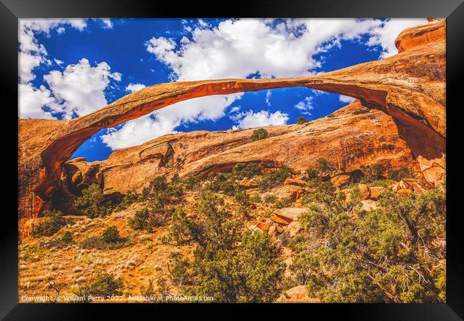 Landscape Arch Devils Garden Arches National Park Moab Utah  Framed Print by William Perry