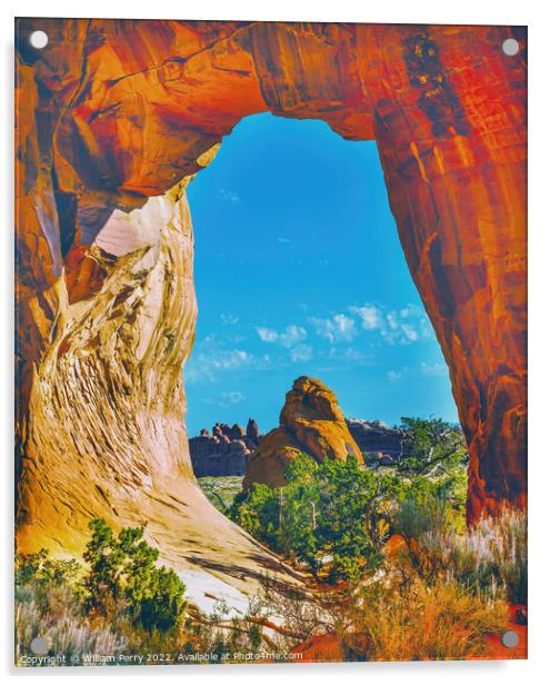 Pine Tree Arch Devils Garden Arches National Park Moab Utah  Acrylic by William Perry