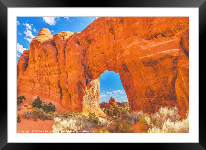 Pine Tree Arch Devils Garden Arches National Park Moab Utah  Framed Mounted Print by William Perry