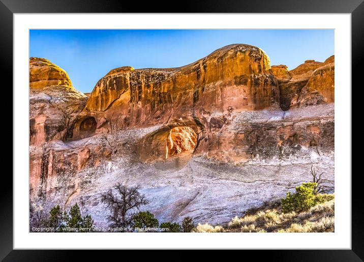 Tunnel Arch Devils Garden Arches National Park Moab Utah  Framed Mounted Print by William Perry