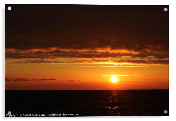 Dramatic sunset in Heacham  Acrylic by Rachel Royal