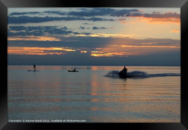 Selection of water-sports at sunset! Framed Print by Rachel Royal