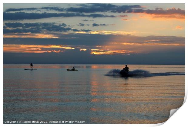 Selection of water-sports at sunset! Print by Rachel Royal