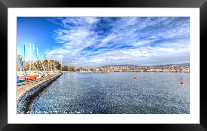 Lake Zurich Panorama Framed Mounted Print by David Pyatt