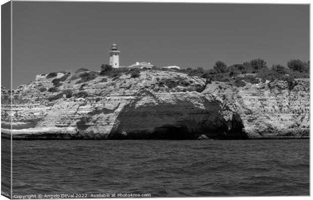Lighthouse of Alfanzina in Monochrome Canvas Print by Angelo DeVal