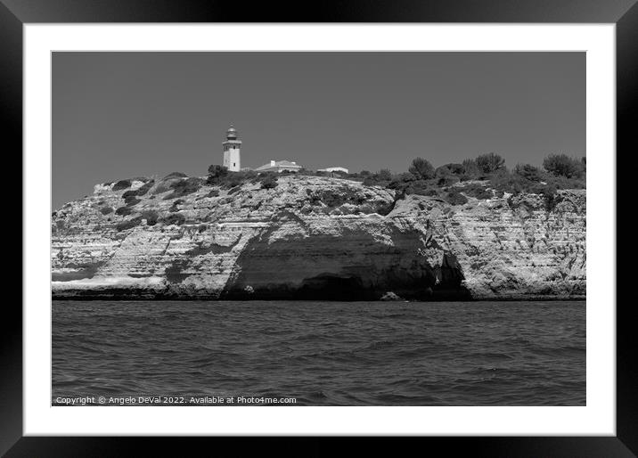 Lighthouse of Alfanzina in Monochrome Framed Mounted Print by Angelo DeVal