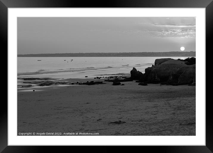 Sunset in Gale Beach - Monochrome  Framed Mounted Print by Angelo DeVal
