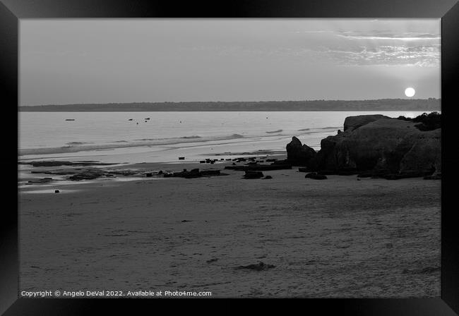 Sunset in Gale Beach - Monochrome  Framed Print by Angelo DeVal
