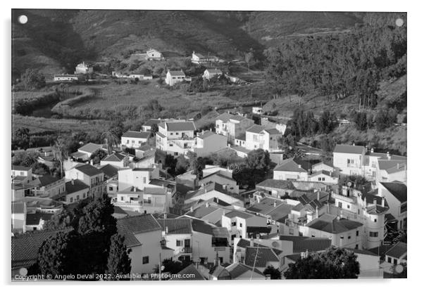 Odeceixe Village in Monochrome  Acrylic by Angelo DeVal
