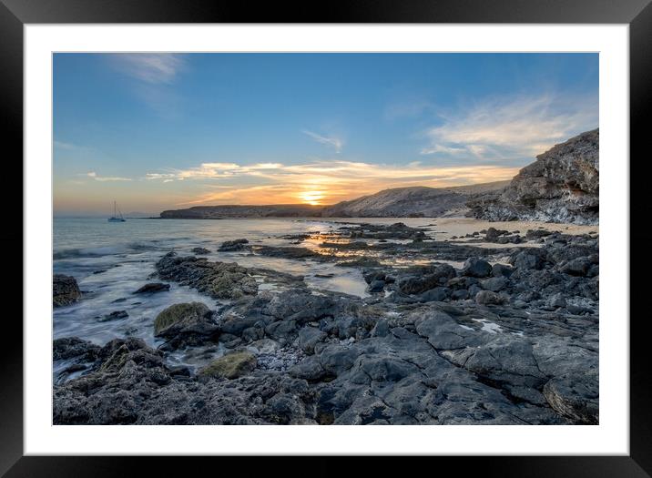 Papagayo Beach Sunset Framed Mounted Print by Roger Green