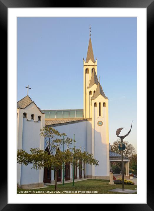 Holy Spirit Catholic Church - Heviz Framed Mounted Print by Laszlo Konya