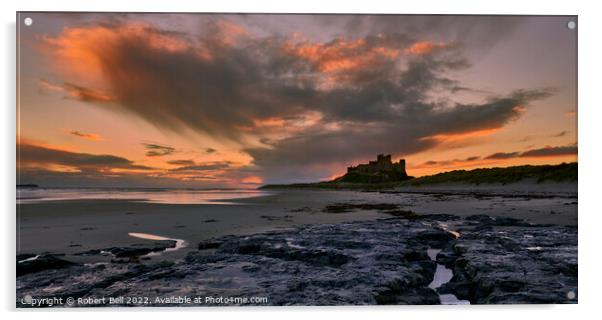 Bamburgh Castle Sunrise Acrylic by Robert Bell