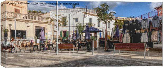 The Town Square Calvia  Canvas Print by Peter F Hunt