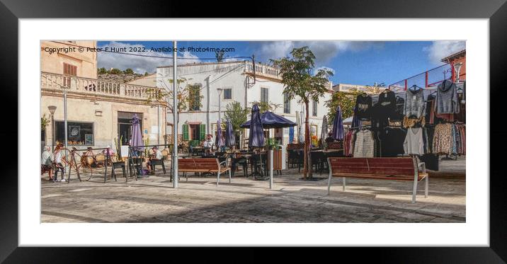 The Town Square Calvia  Framed Mounted Print by Peter F Hunt