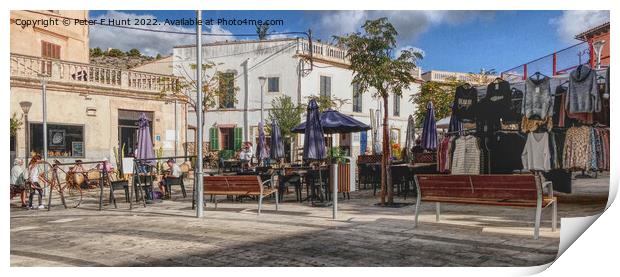 The Town Square Calvia  Print by Peter F Hunt