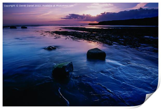 Purple Hues at Kimmeridge Bay Print by Derek Daniel