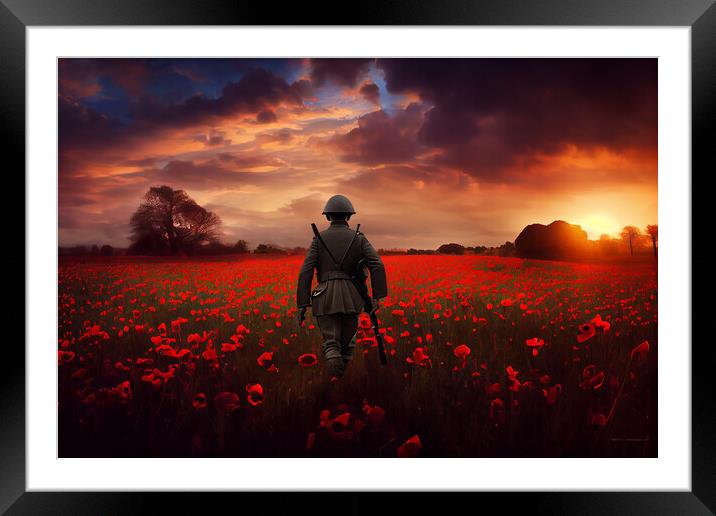 The Last March lest we forget Framed Mounted Print by J Biggadike