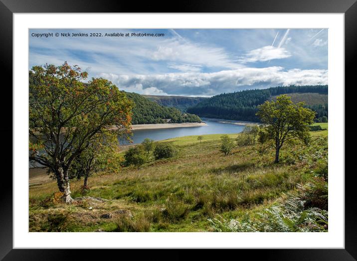 Pen y Garreg Reservoir Elan Valley September Powys Framed Mounted Print by Nick Jenkins
