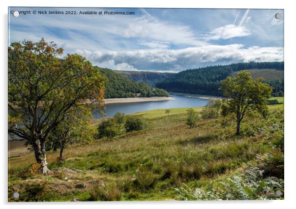 Pen y Garreg Reservoir Elan Valley September Powys Acrylic by Nick Jenkins