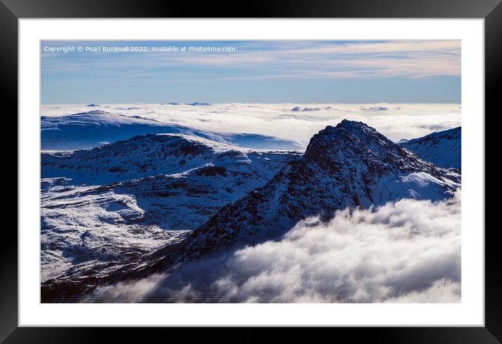 Tryfan Mountain Above the Clouds Framed Mounted Print by Pearl Bucknall