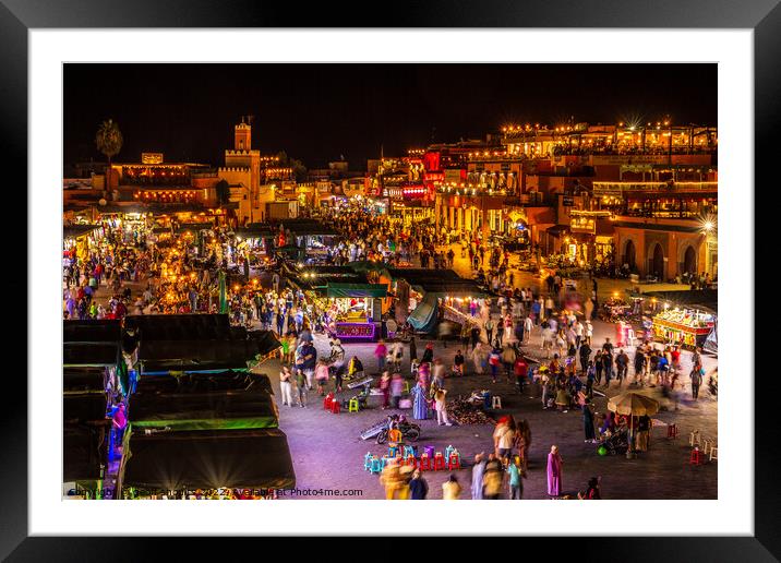 In the Medina at night, Marrakech Framed Mounted Print by geoff shoults