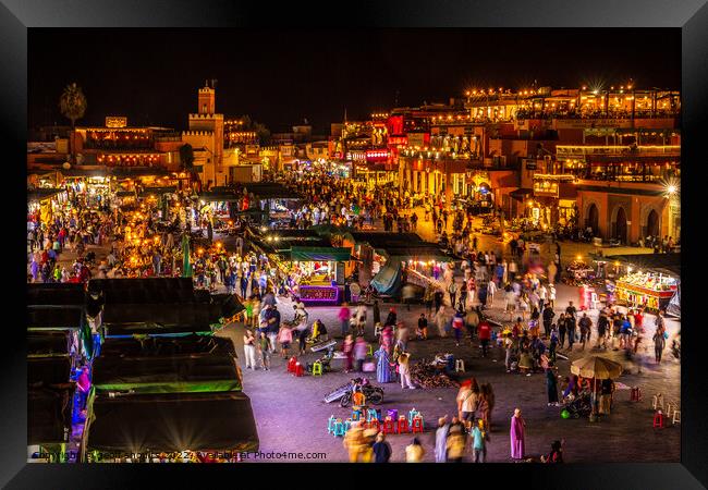 In the Medina at night, Marrakech Framed Print by geoff shoults