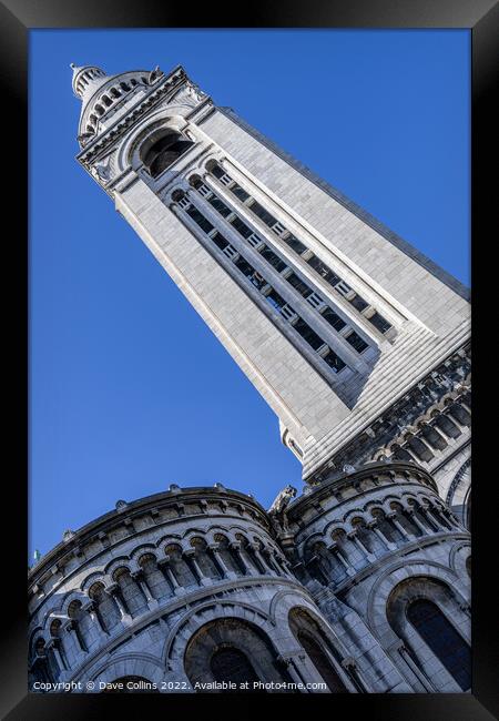The bell tower of the Sacre Coeur from rue du Chevalier-de-La-Barre, Paris, France Framed Print by Dave Collins