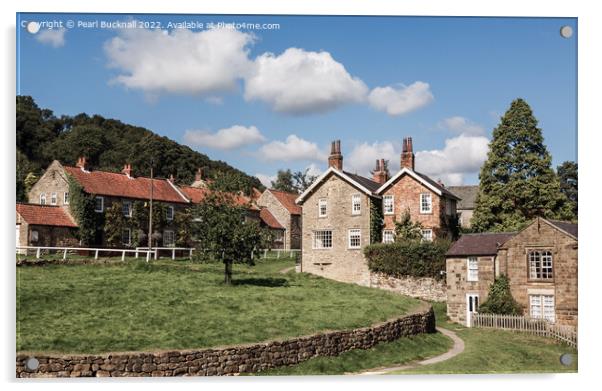 English Village Hutton-le-Hole Yorkshire Acrylic by Pearl Bucknall