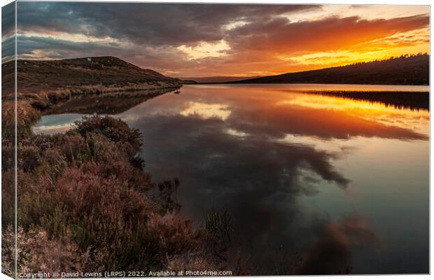 Harbottle Lake Sunset Canvas Print by David Lewins (LRPS)